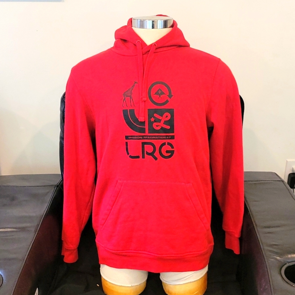 NWT LRG Lifted Research Group Red Black Pullover Hoodie Men's Size L